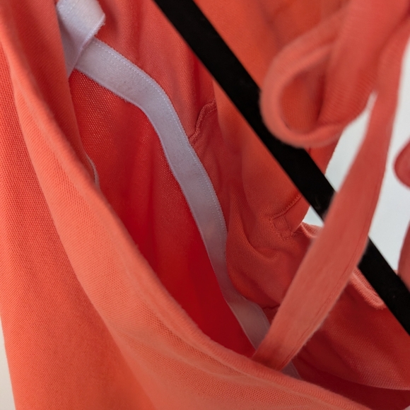 Y2K Lacoste Babydoll Halter Top V Neck Sleeveless Cotton Mini Dress Sz 40/M - Picture 14 of 16